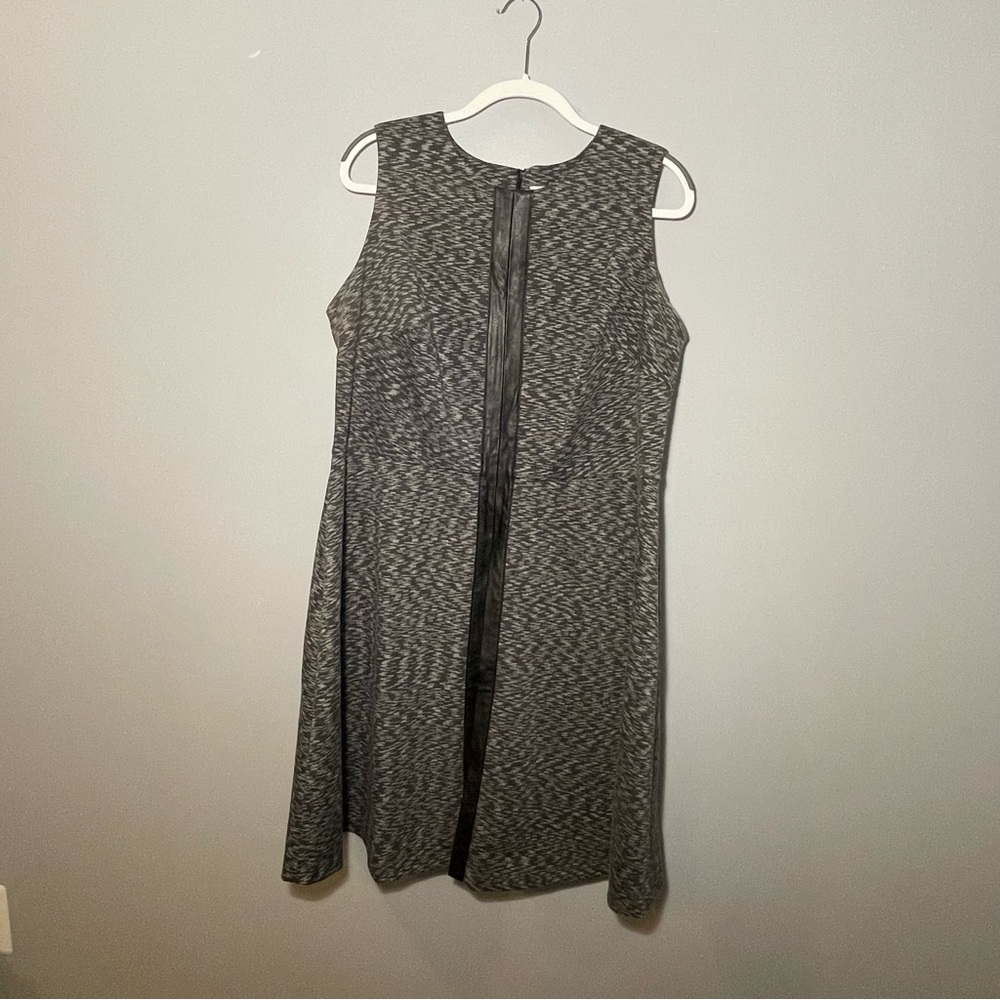 Calvin Klein A Line Dress with Faux Leather Detail Size 14W